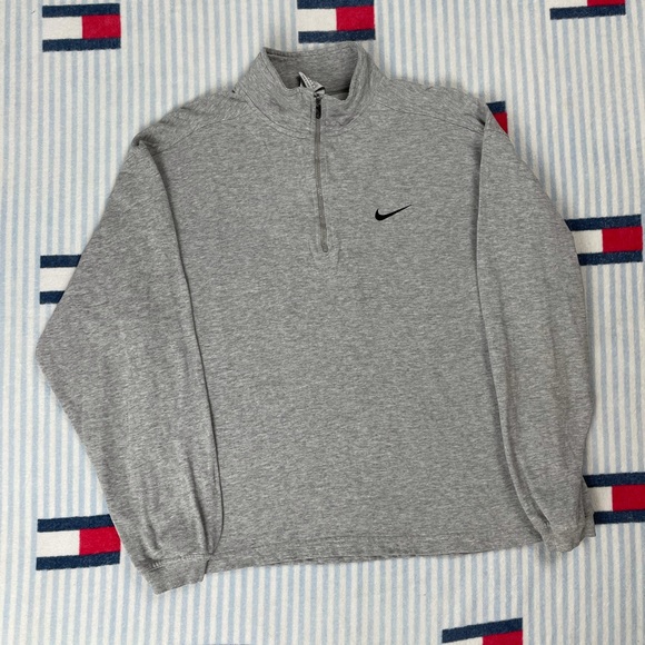 Nike Tops - Vintage Nike embroidered swoosh quarter zip pullover sweatshirt